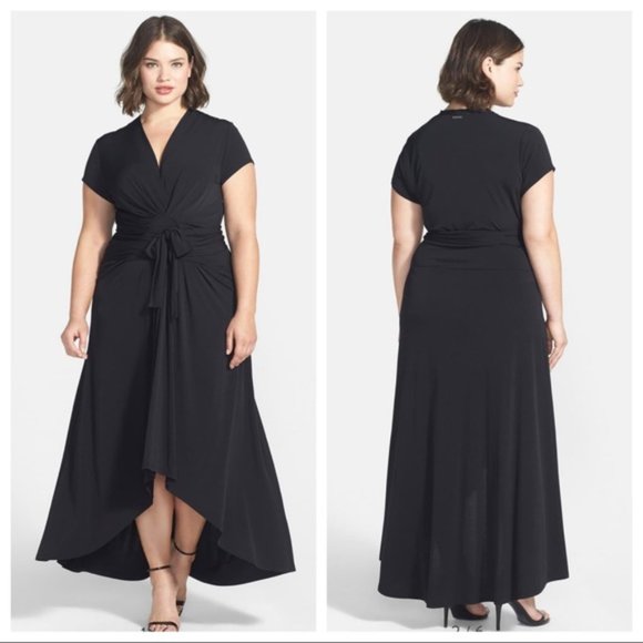 Michael Kors Wrap Around Dress With Long Sleeves Black